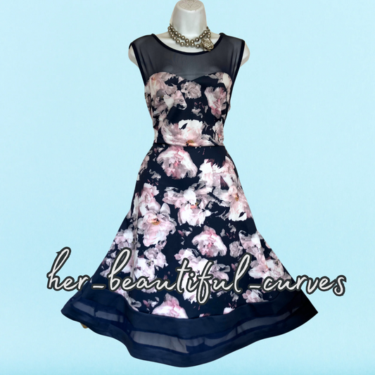 JOANNA HOPE FLORAL PRINT WEDDING OCCASION PARTY DRESS SIZE 18