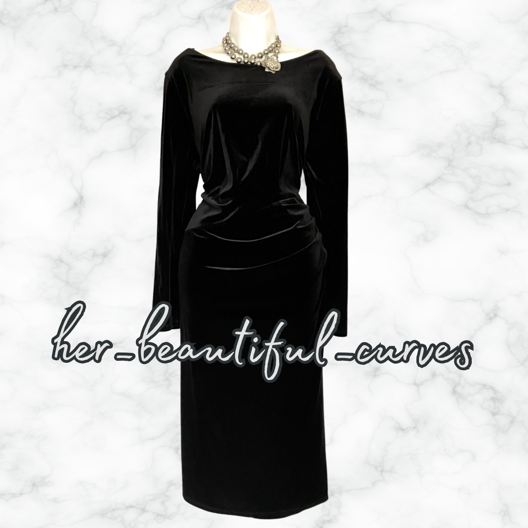 MONSOON BLACK VELVET OCCASION PARTY DRESS SIZE 22