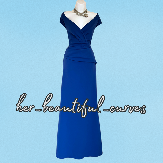 QUIZ BLUE MAXI WEDDING EVENING PARTY DRESS SIZE 20