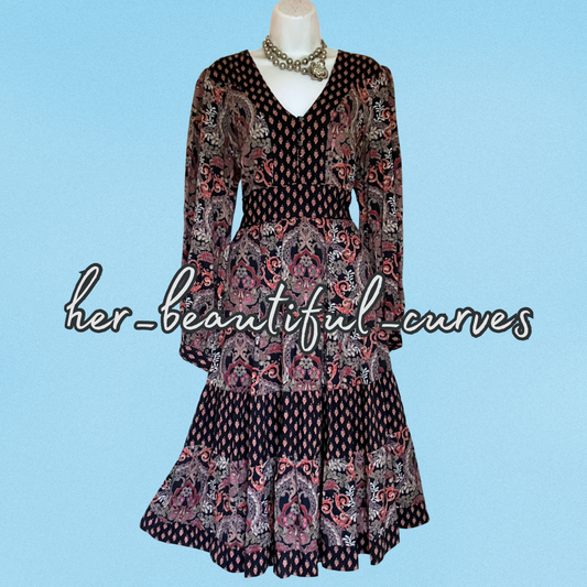 MONSOON HERITAGE PRINT FLORAL OCCASION PARTY DRESS SIZE 14