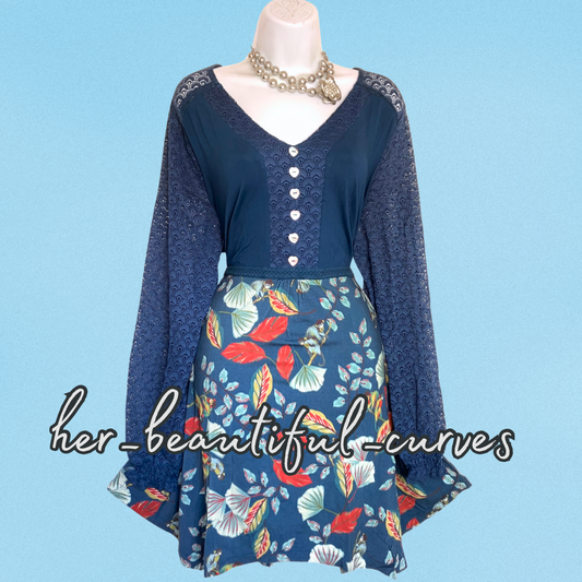 JOE BROWNS QUIRKY & UNIQUE HANDKERCHIEF HEM JERSEY PARTY DRESS SIZE 22