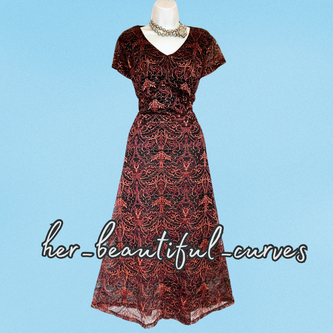 JOE BROWNS EMBROIDERED LACE FLORAL WEDDING OCCASION PARTY DRESS SIZE 20