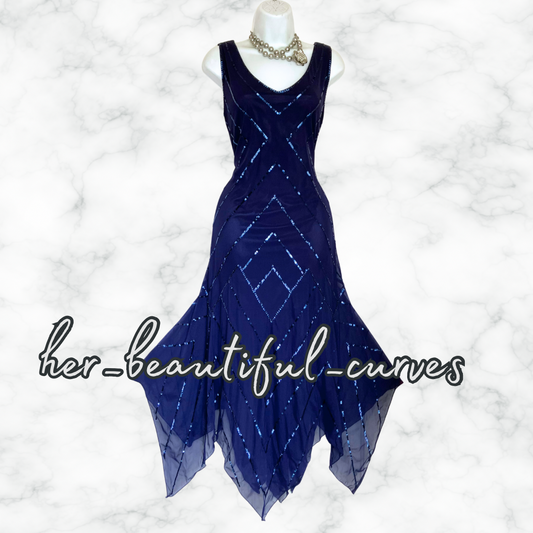 JACQUES VERT SHIMMERY SEQUINS OCCASION PARTY DRESS SIZE 16