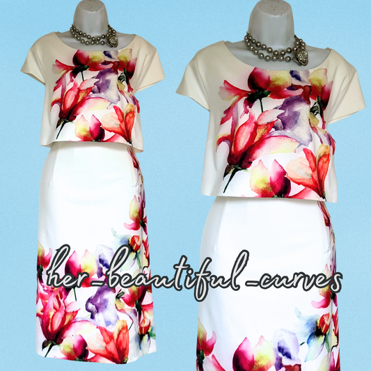 LIZABELLA FLORAL PRINT WEDDING OCCASION PARTY DRESS SIZE 18 new with tags