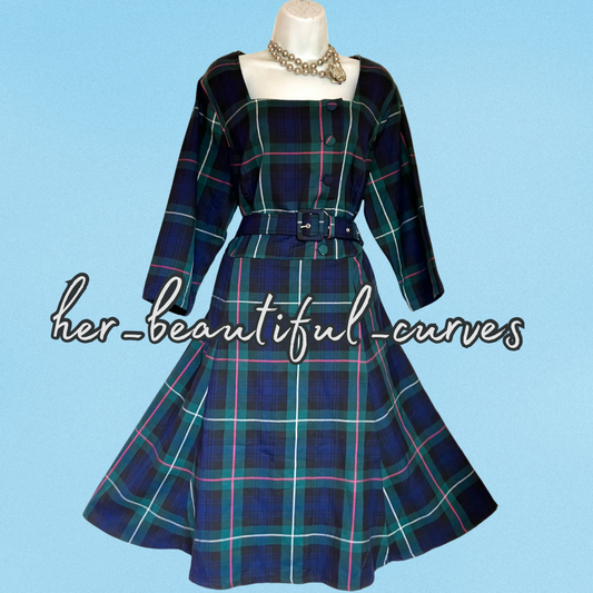 JOE BROWNS TARTAN PRINT OCCASION PARTY DRESS SIZE 20 new with tags