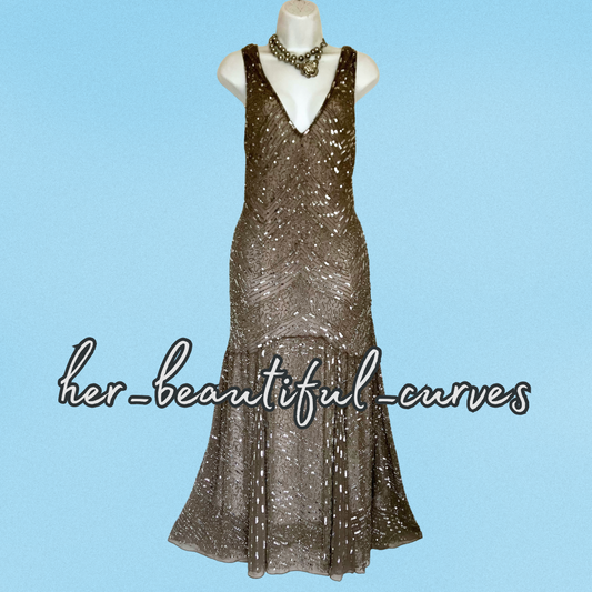 PRINCIPLES SHIMMERING SEQUINS EVENING EMBELLISHED OCCASION PARTY DRESS SIZE 18