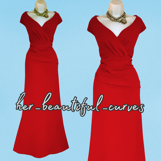 QUIZ RED MAXI WEDDING EVENING PARTY DRESS SIZE 22