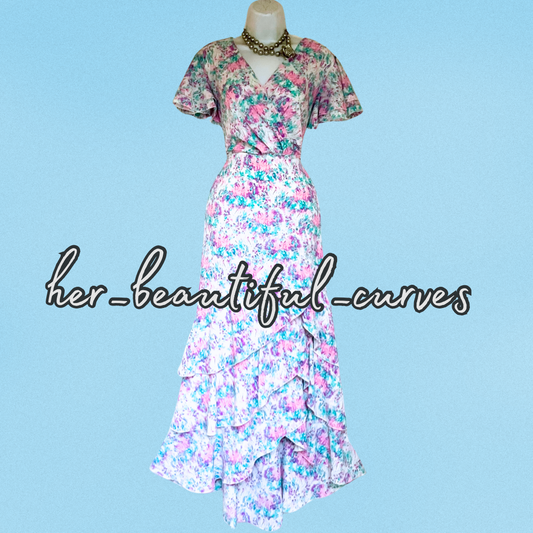 QUIZ DITSY PRINT WEDDING OCCASION PARTY DRESS SIZE 16