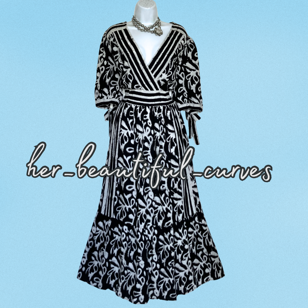 MONSOON ART DECO PRINT WEDDING OCCASION PARTY DRESS SIZE L fits 16/18