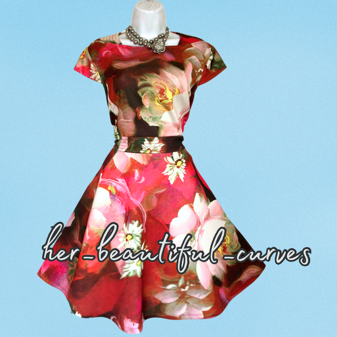 TED BAKER FLORAL PRINT WEDDING OCCASION PARTY DRESS TED SIZE 4 UK SIZE 14