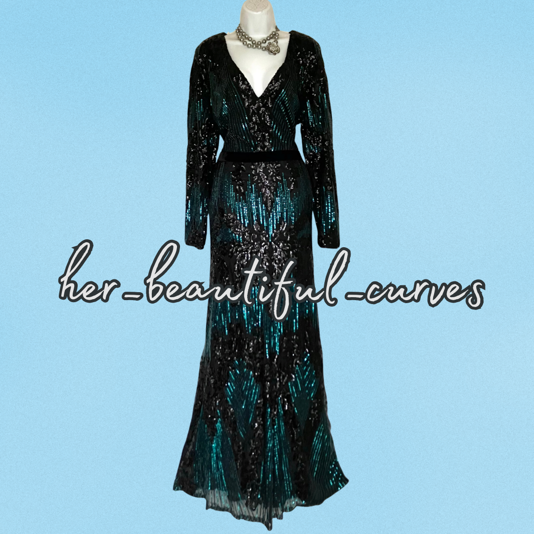 GODDIVA PLUS SEQUINNED MAXI EVENING OCCASION PARTY DRESS SIZE 22