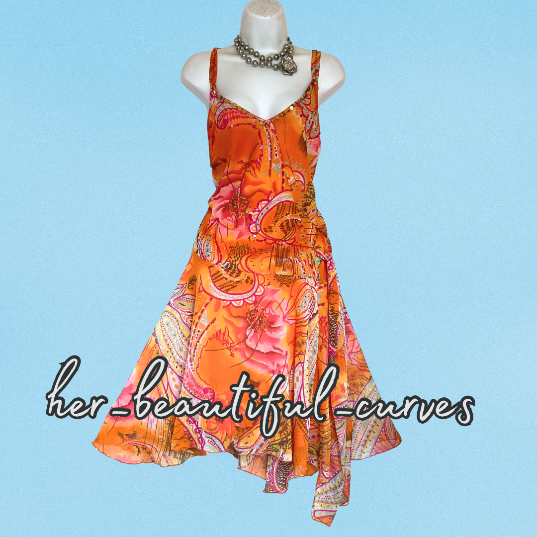 JOE BROWNS PAISLEY FLORAL HANDKERCHIEF HEM OCCASION PARTY DRESS SIZE 18