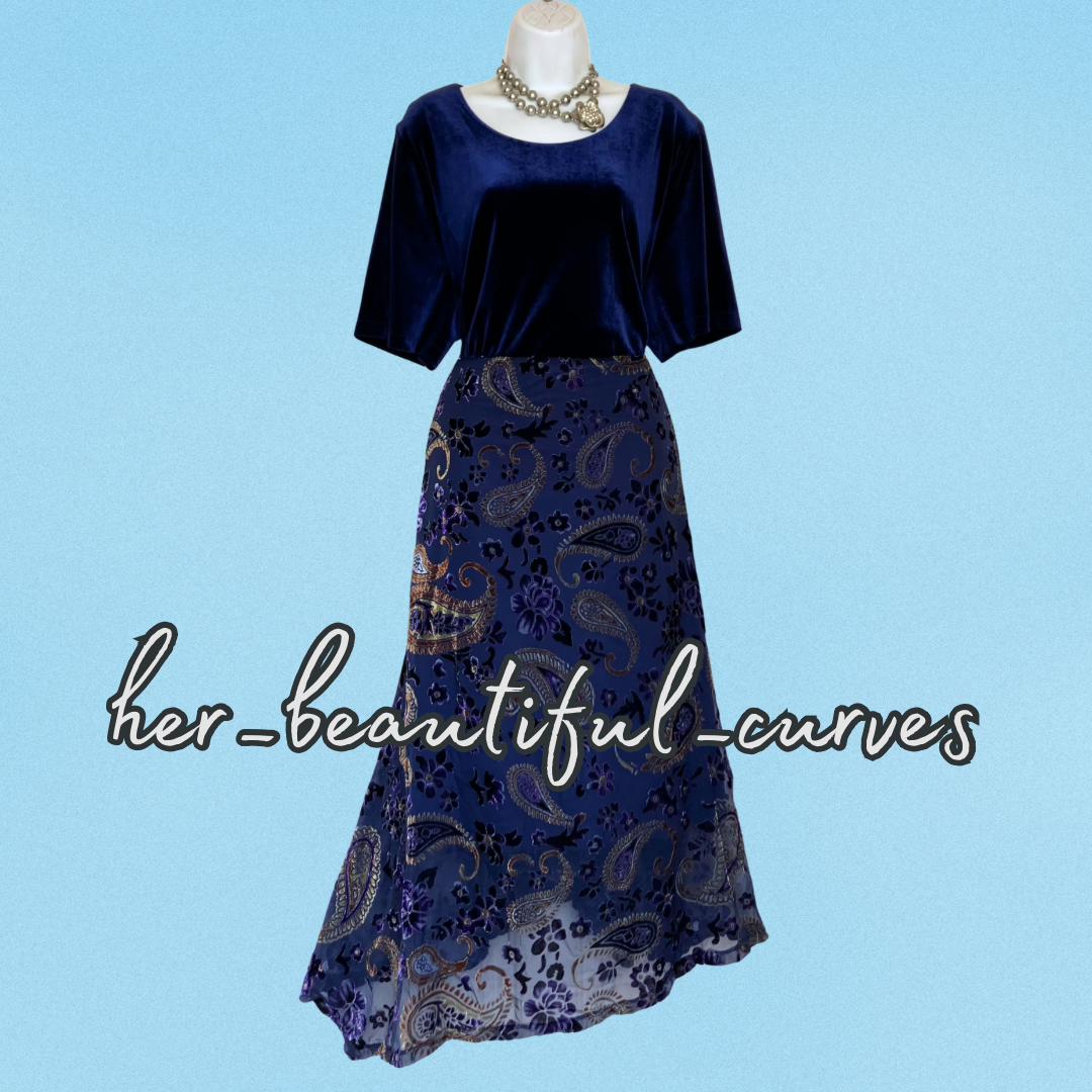 JOE BROWNS VELVET PAISLEY FLORAL PATTERN PARTY DRESS SIZE 24