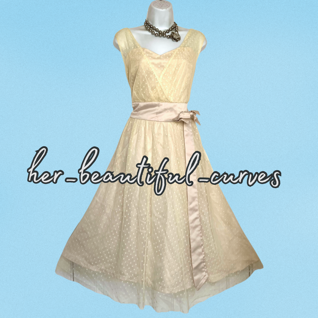 LINDY BOP POLKA DOTS VINTAGE STYLE OCCASION PARTY DRESS SIZE 20 fits 18