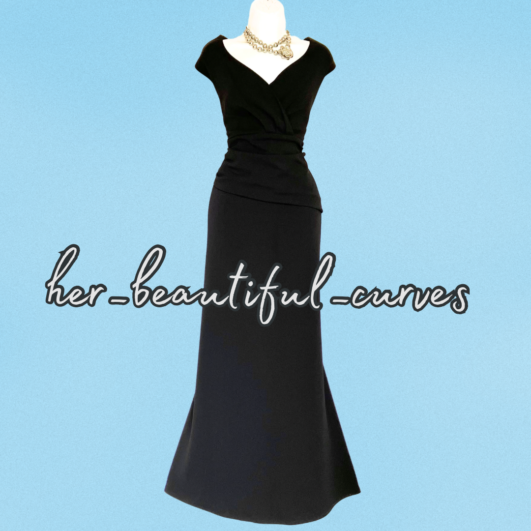 QUIZ BLACK MAXI OCCASION JERSEY EVENING PARTY DRESS SIZE 22