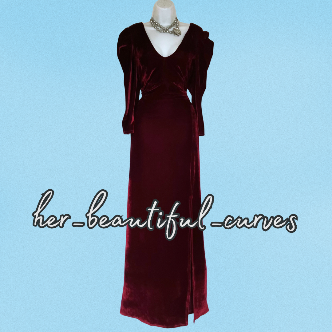 MONSOON RICH VELVET PUFF SLEEVE MAXI EVENING PARTY DRESS SIZE 18