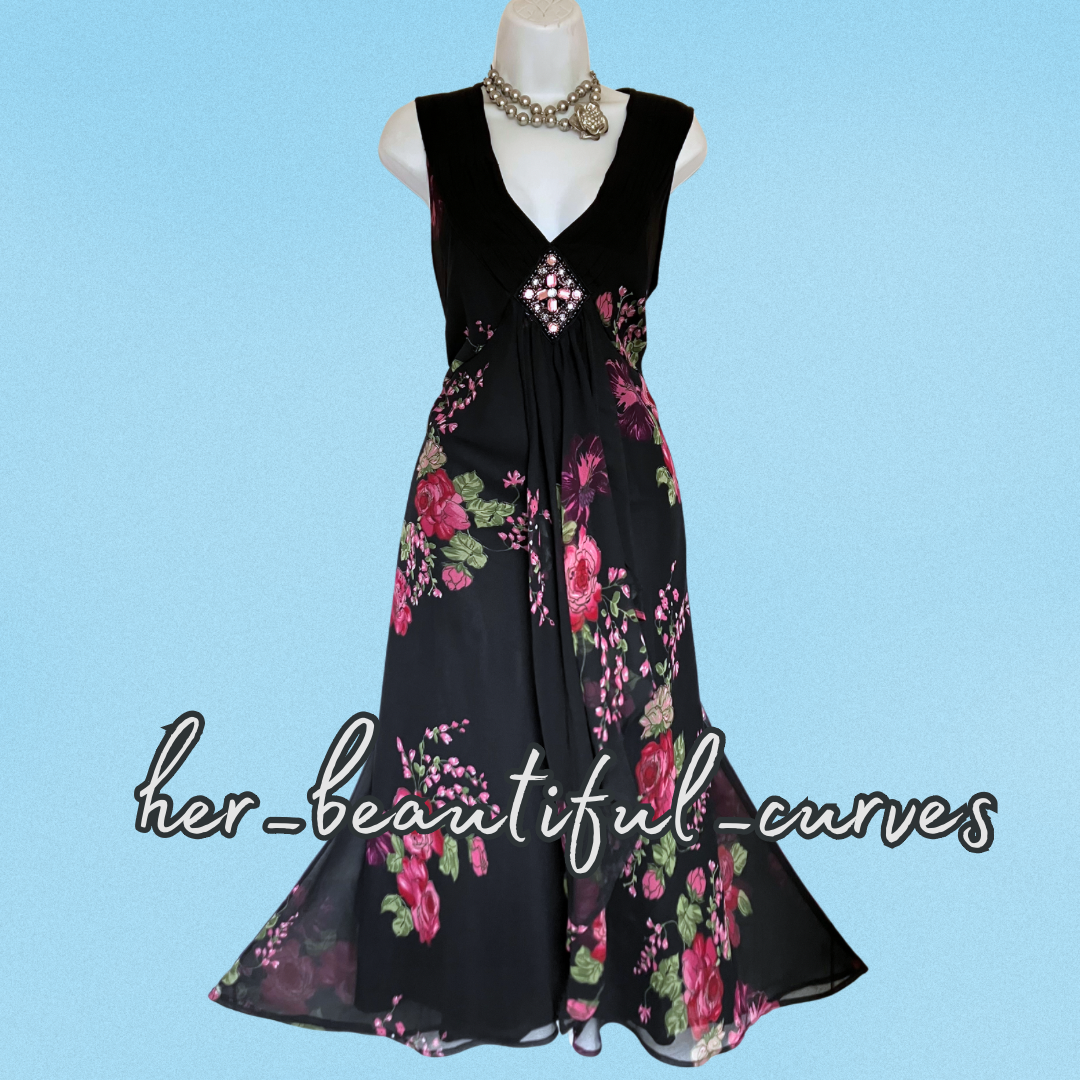 JOANNA HOPE FLORAL PRINT WEDDING OCCASION PARTY DRESS SIZE 20