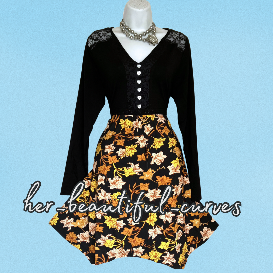 JOE BROWNS QUIRKY & UNIQUE HANDKERCHIEF HEM JERSEY PARTY DRESS SIZE 16 new