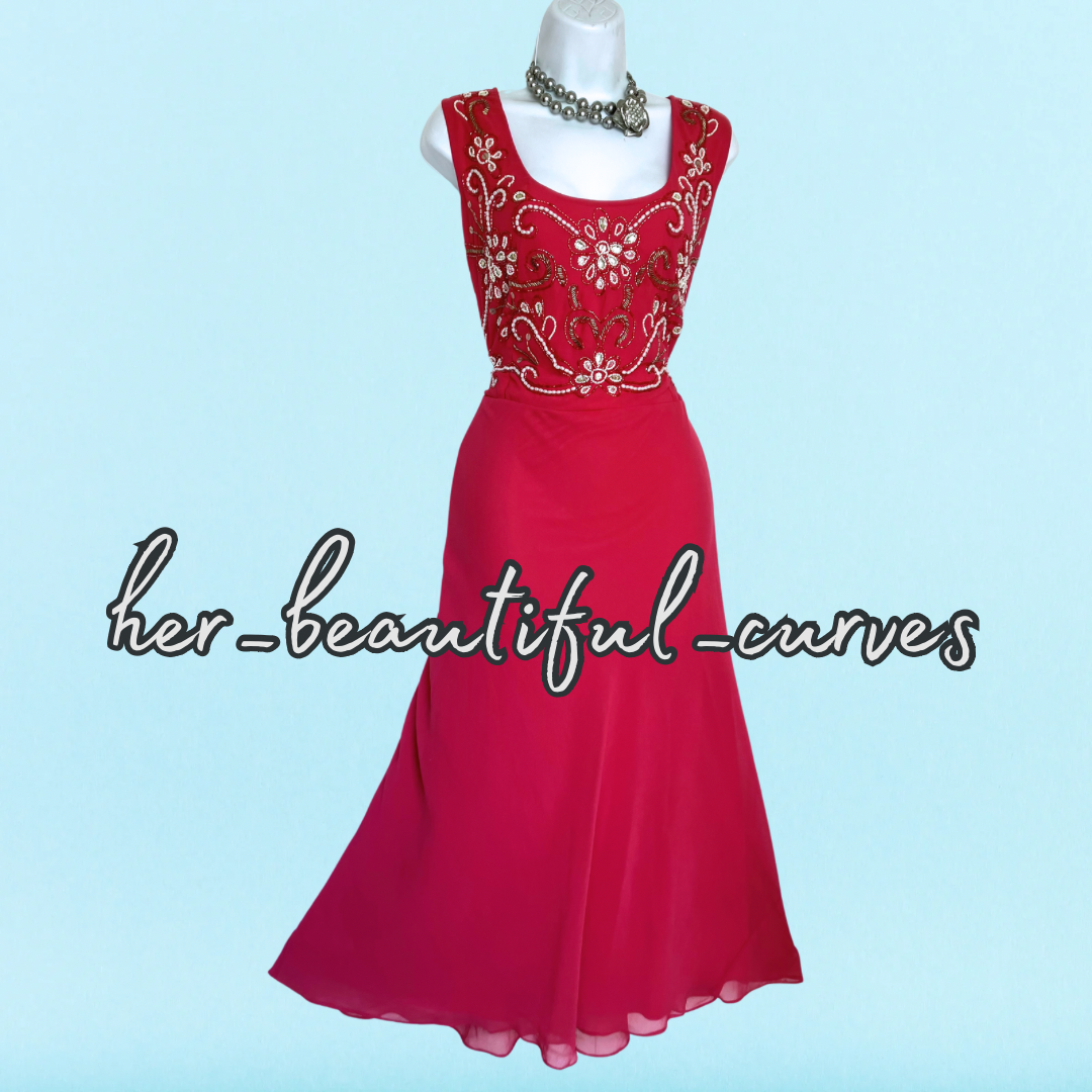 JOANNA HOPE BEADED EMBELLISHED WEDDING OCCASION PARTY DRESS SIZE 24