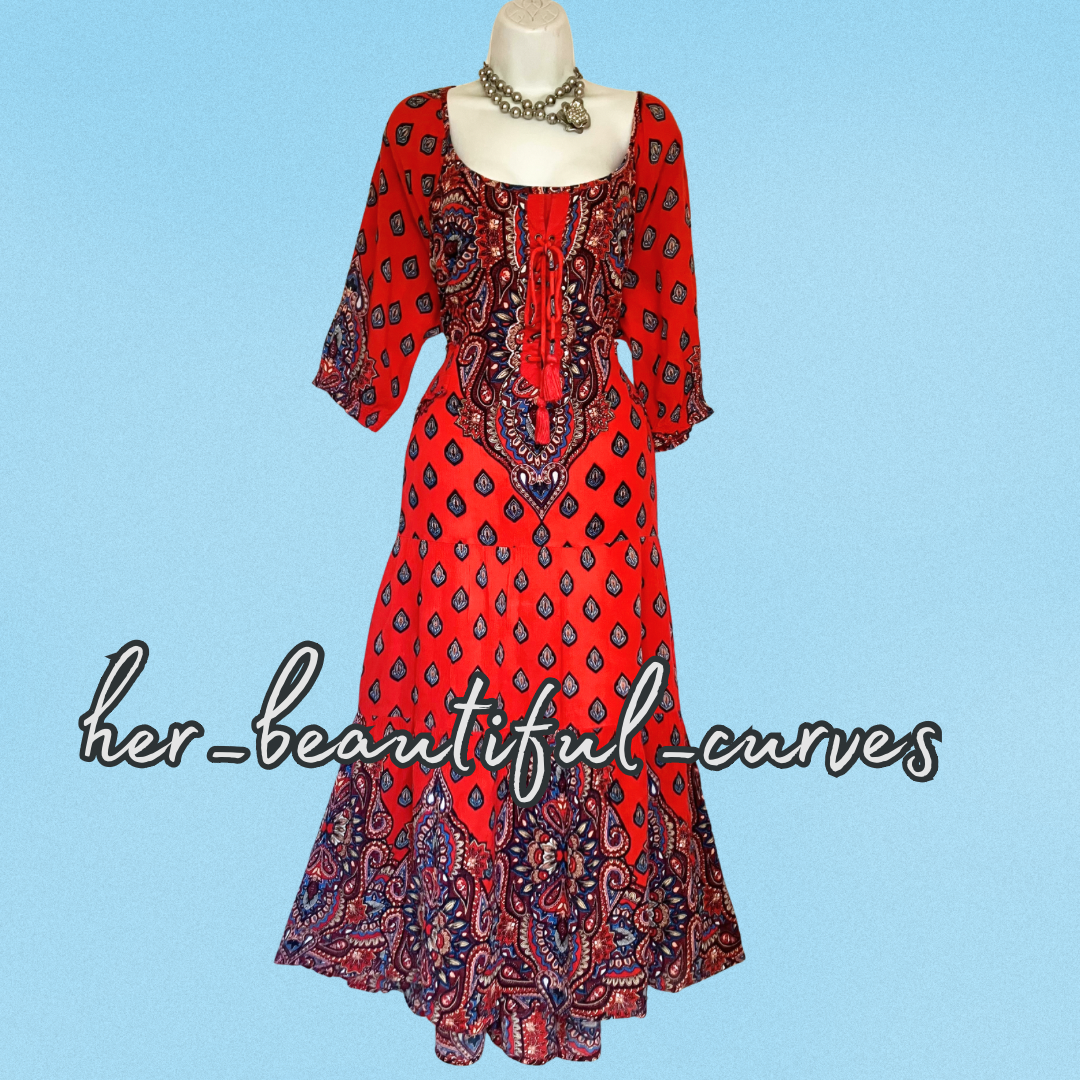 JOE BROWNS BOHO PAISLEY FLORAL PRINT OCCASION WEDDING PARTY DRESS SIZE 24