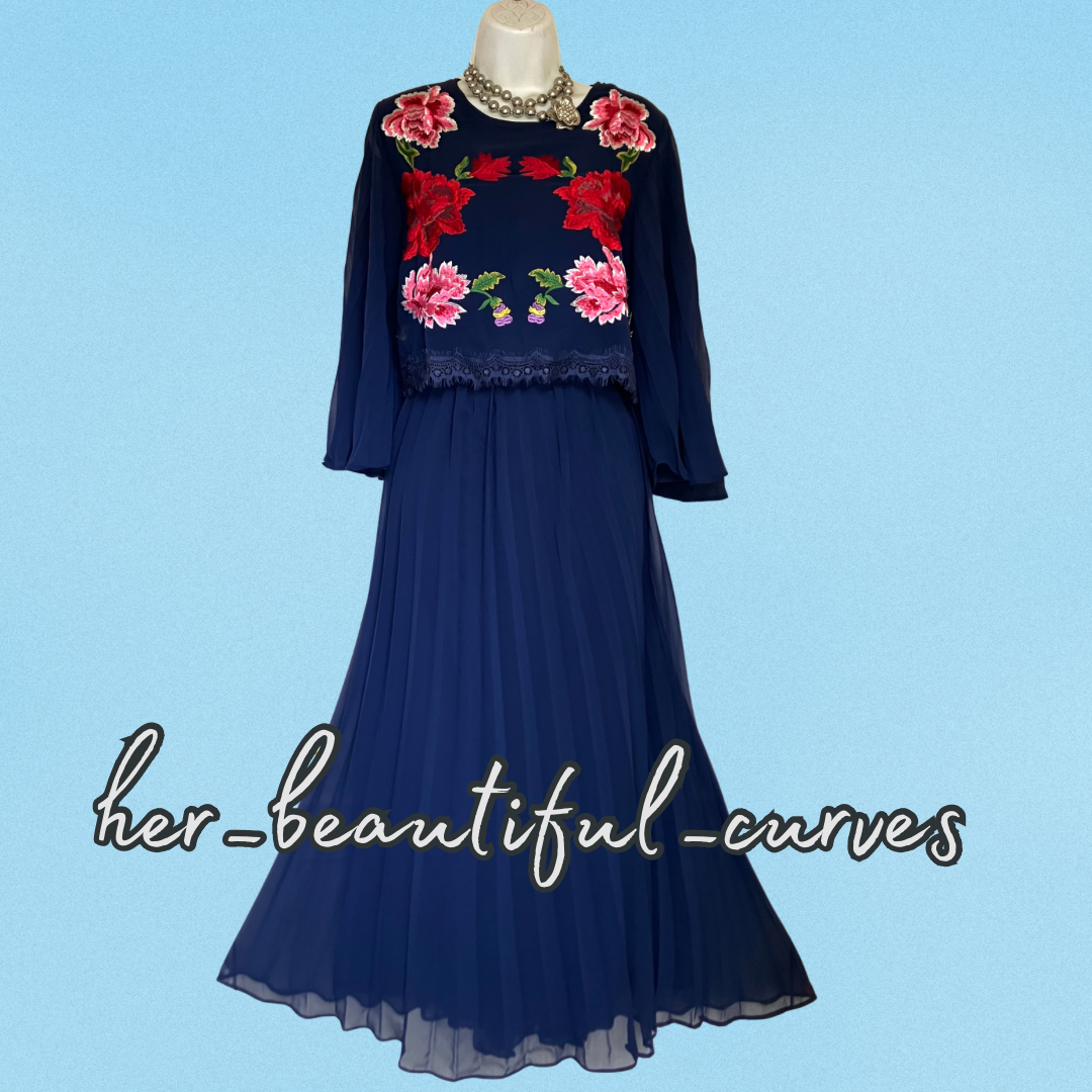 ASOS EMBROIDERED FLORAL OVERLAY OCCASION PARTY DRESS SIZE UK 18