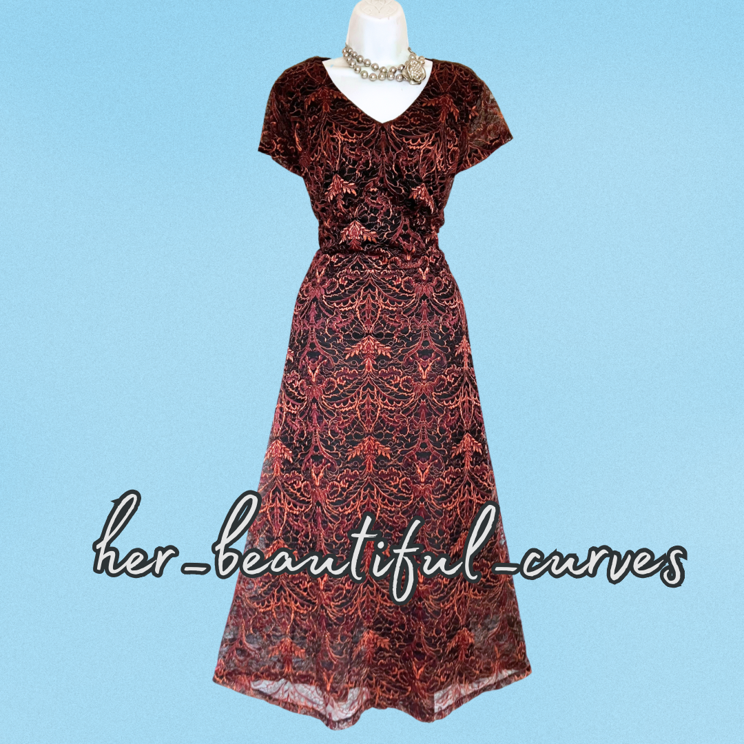 JOE BROWNS EMBROIDERED LACE FLORAL WEDDING OCCASION PARTY DRESS SIZE 20