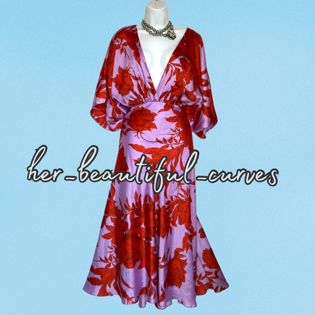 ASOS FLORAL PRINT WEDDING OCCASION PARTY DRESS SIZE 16