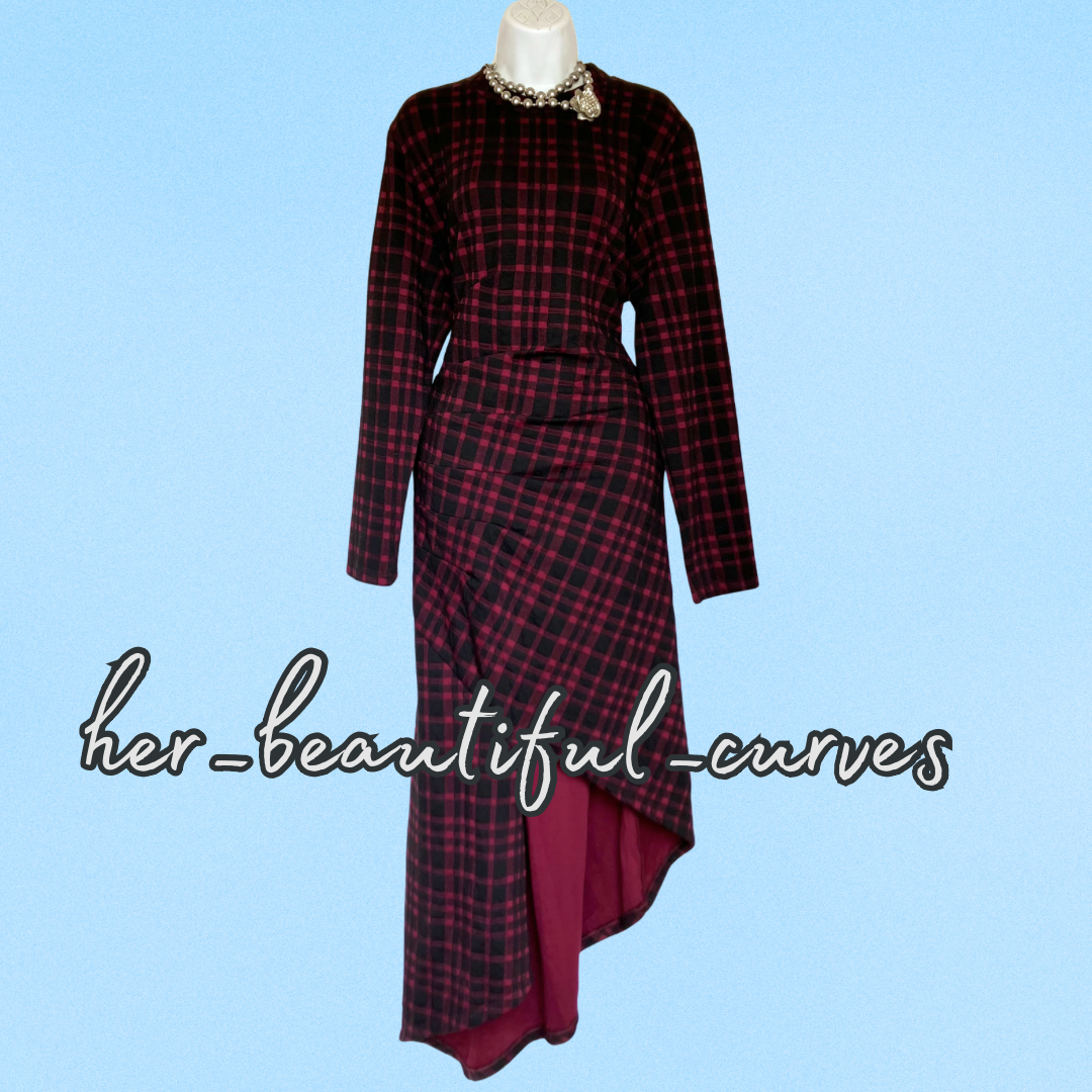 JOE BROWNS TARTAN PRINT JERSEY PARTY DRESS SIZE 18