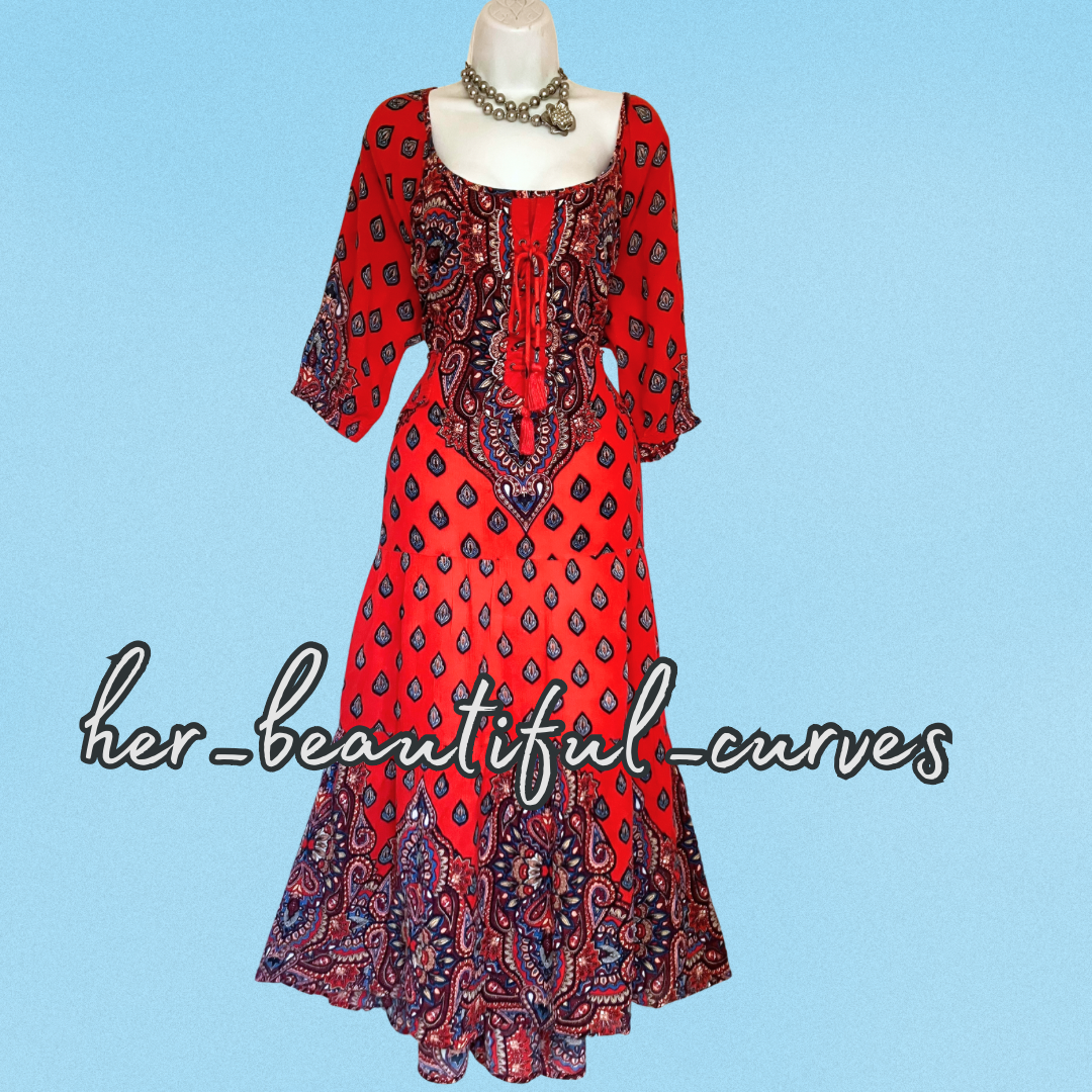 JOE BROWNS BOHO PAISLEY FLORAL PRINT OCCASION WEDDING PARTY DRESS SIZE 24