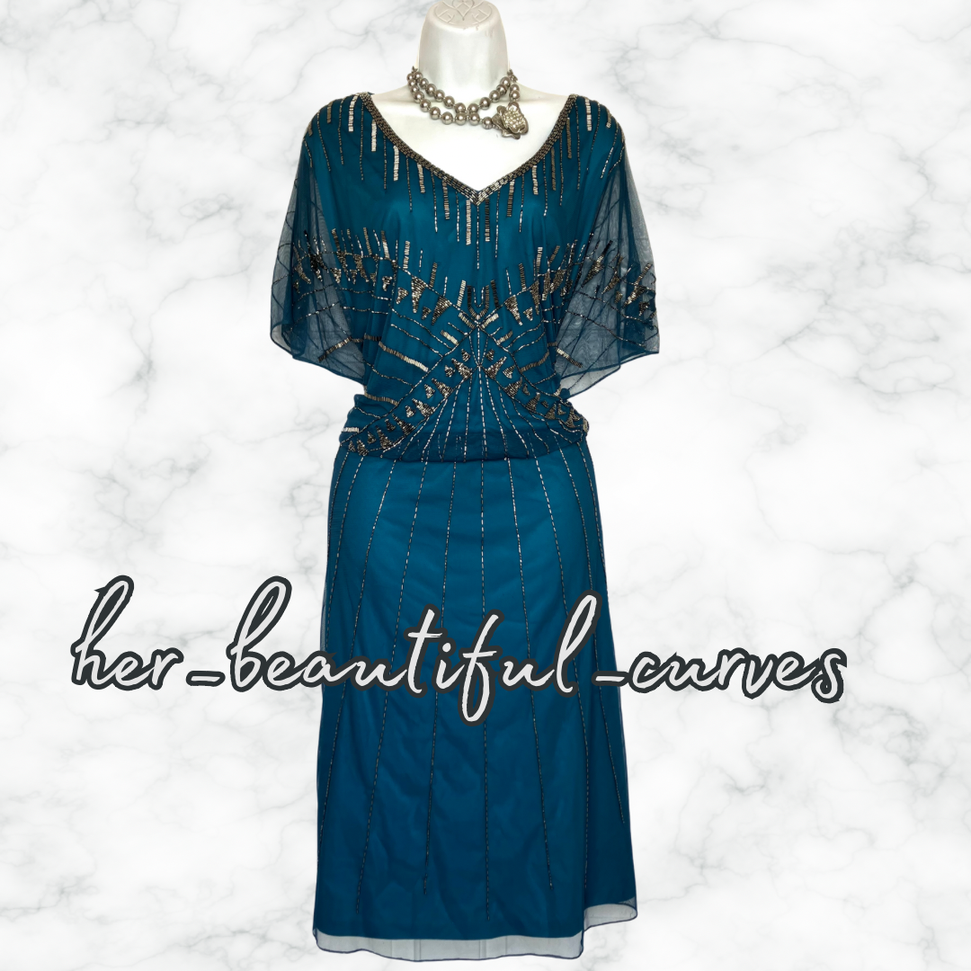 JOANNA HOPE BEADED OCCASION PARTY DRESS SIZE 26