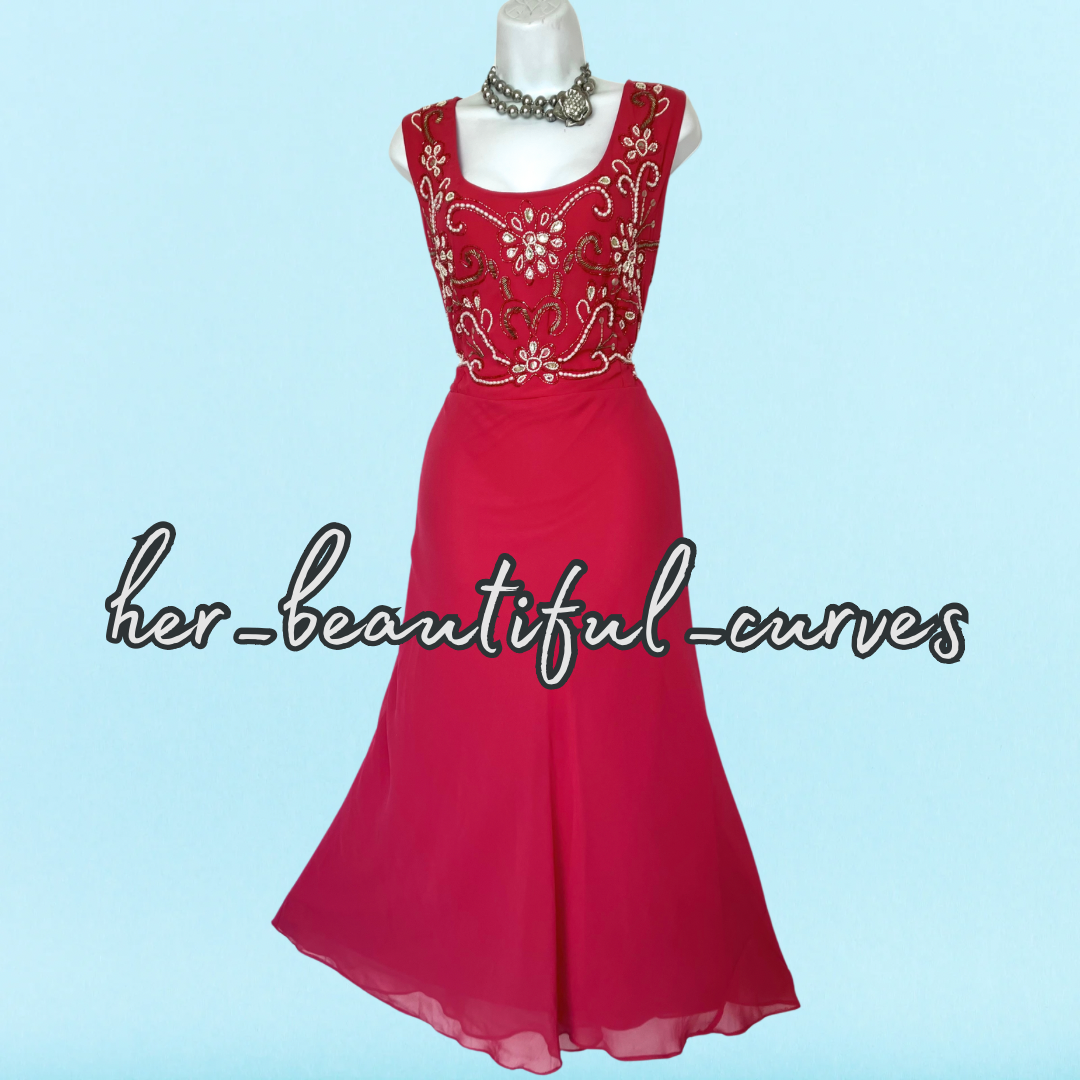 JOANNA HOPE BEADED EMBELLISHED WEDDING OCCASION PARTY DRESS SIZE 24