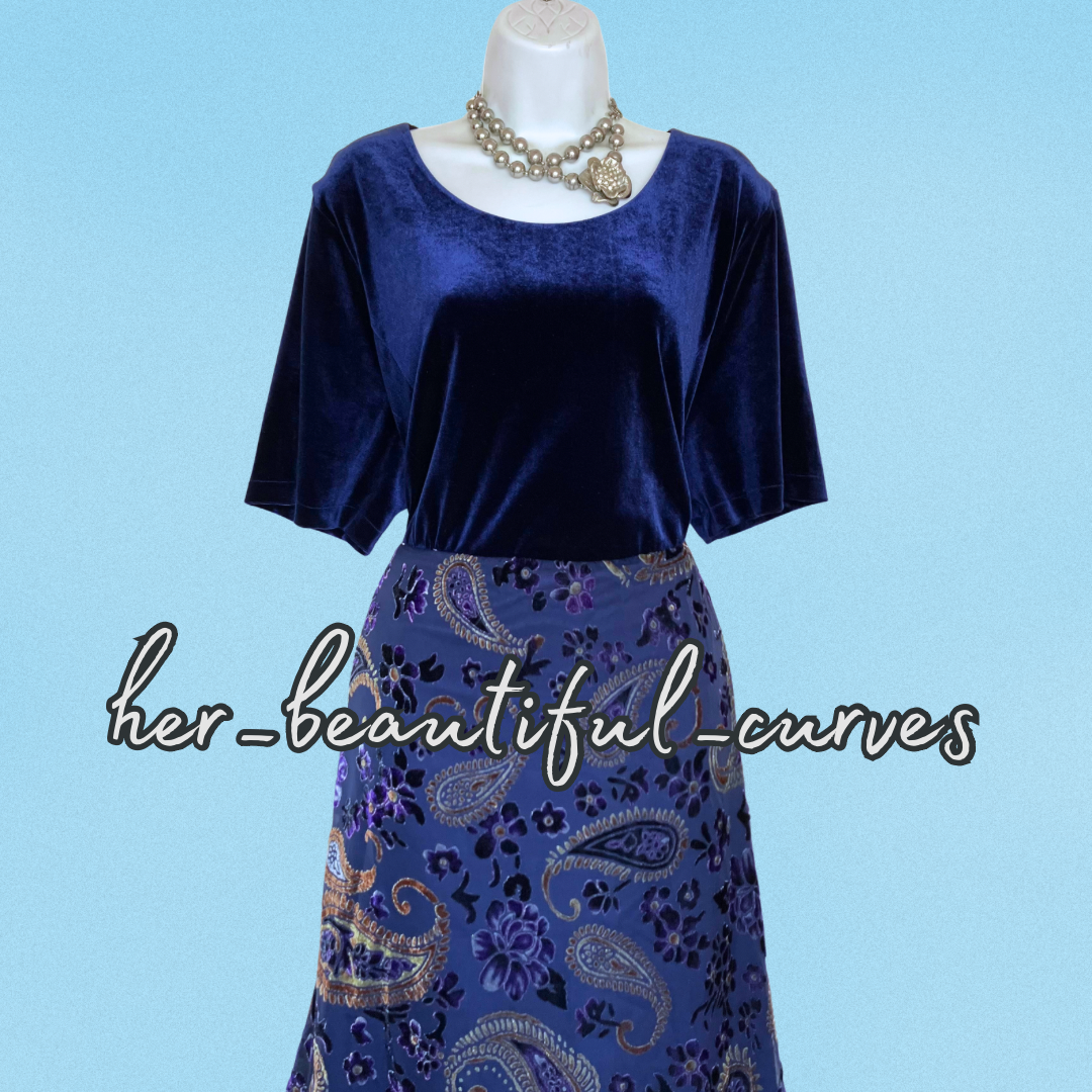 JOE BROWNS VELVET PAISLEY FLORAL PATTERN PARTY DRESS SIZE 24