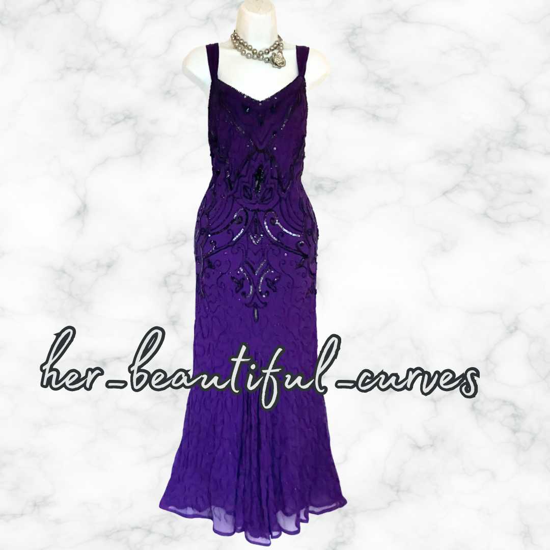 JOANNA HOPE SEQUINED BEADED OCCASION PARTY DRESS SIZE 16 with matching shawl