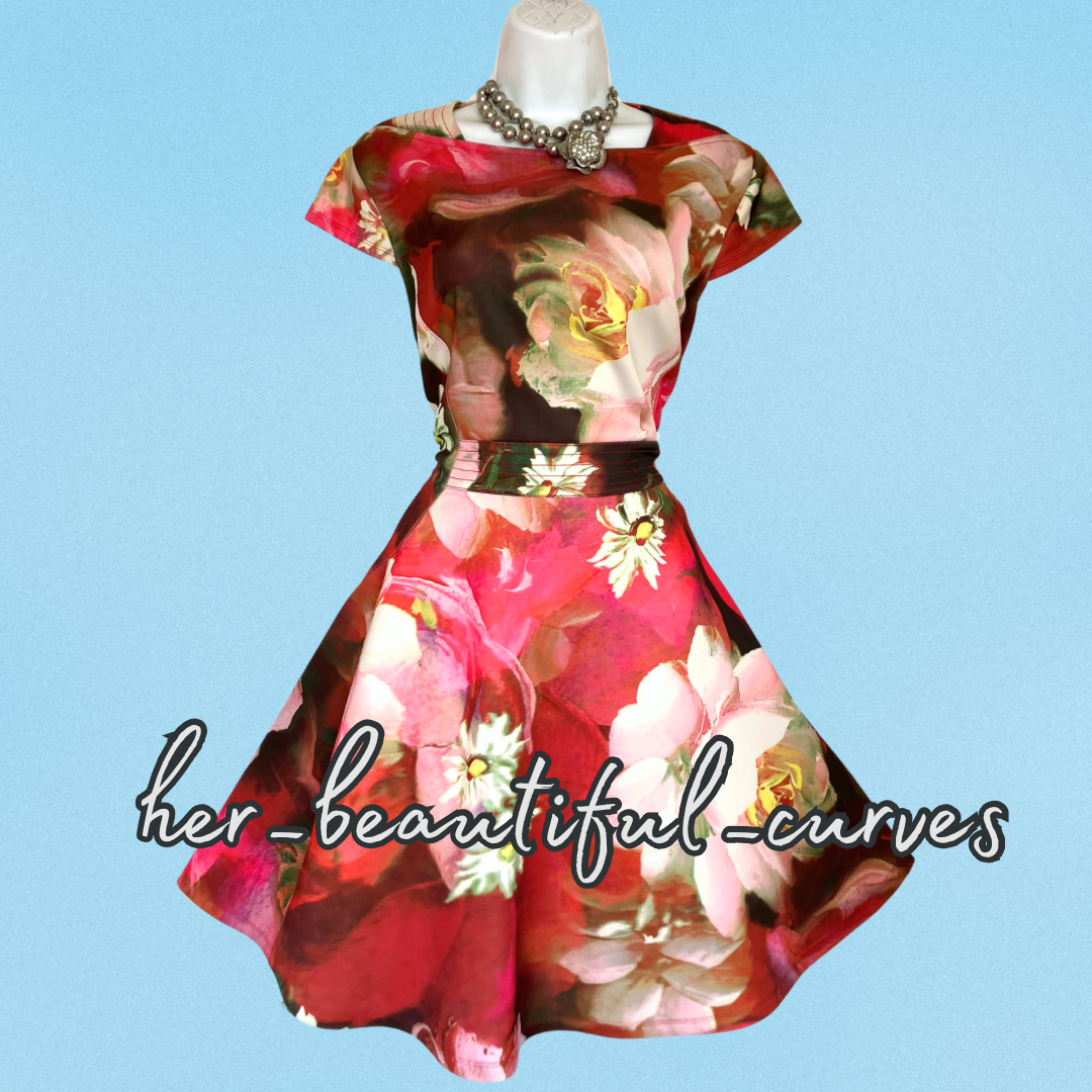 TED BAKER FLORAL PRINT WEDDING OCCASION PARTY DRESS TED SIZE 4 UK SIZE 14