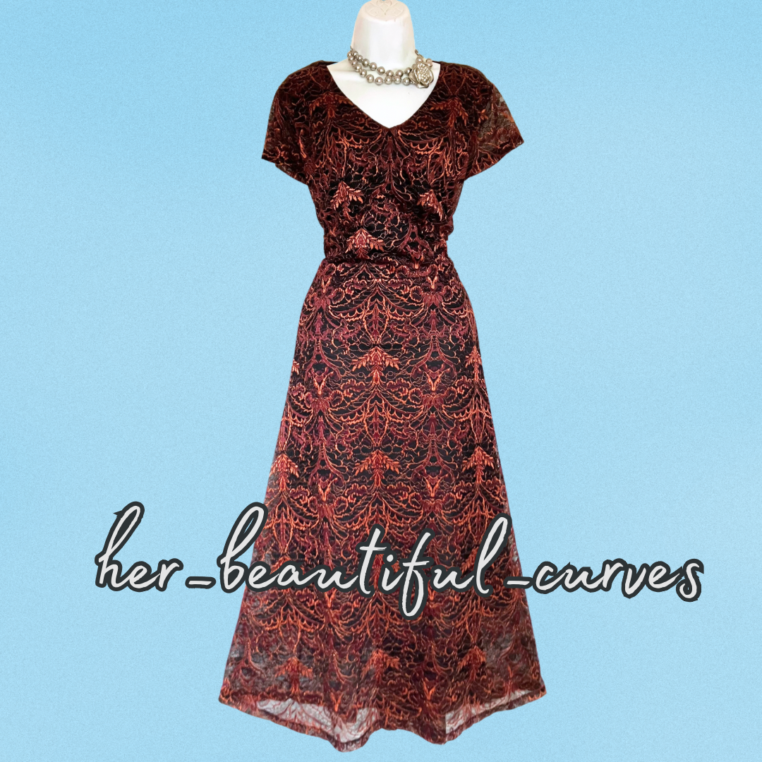 JOE BROWNS EMBROIDERED LACE FLORAL WEDDING OCCASION PARTY DRESS SIZE 20