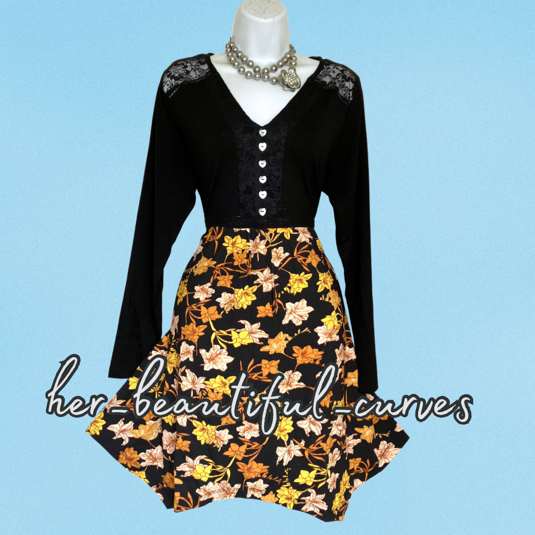 JOE BROWNS QUIRKY & UNIQUE HANDKERCHIEF HEM JERSEY PARTY DRESS SIZE 16 new