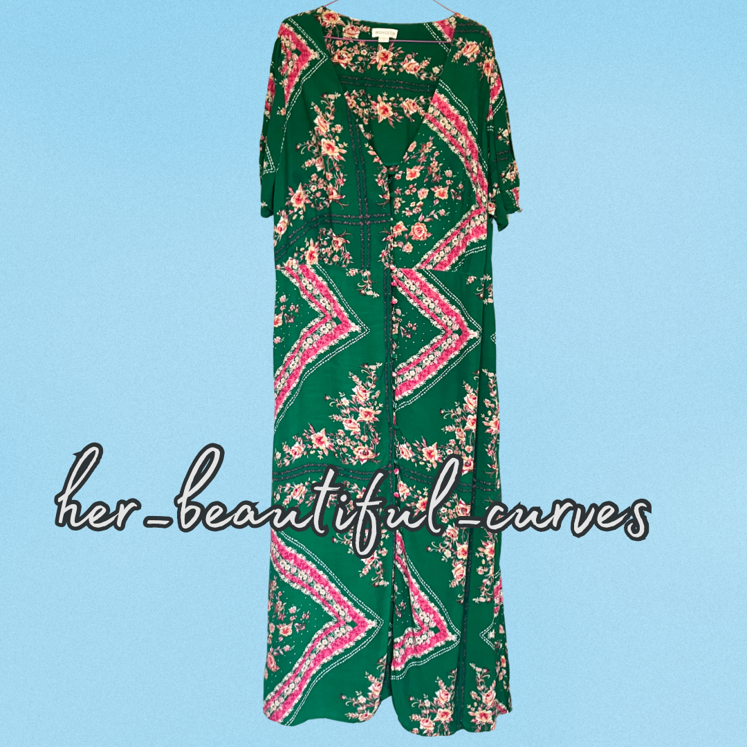 MONSOON FLORAL PRINT 40s STYLE WEDDING OCCASION PARTY DRESS SIZE 22