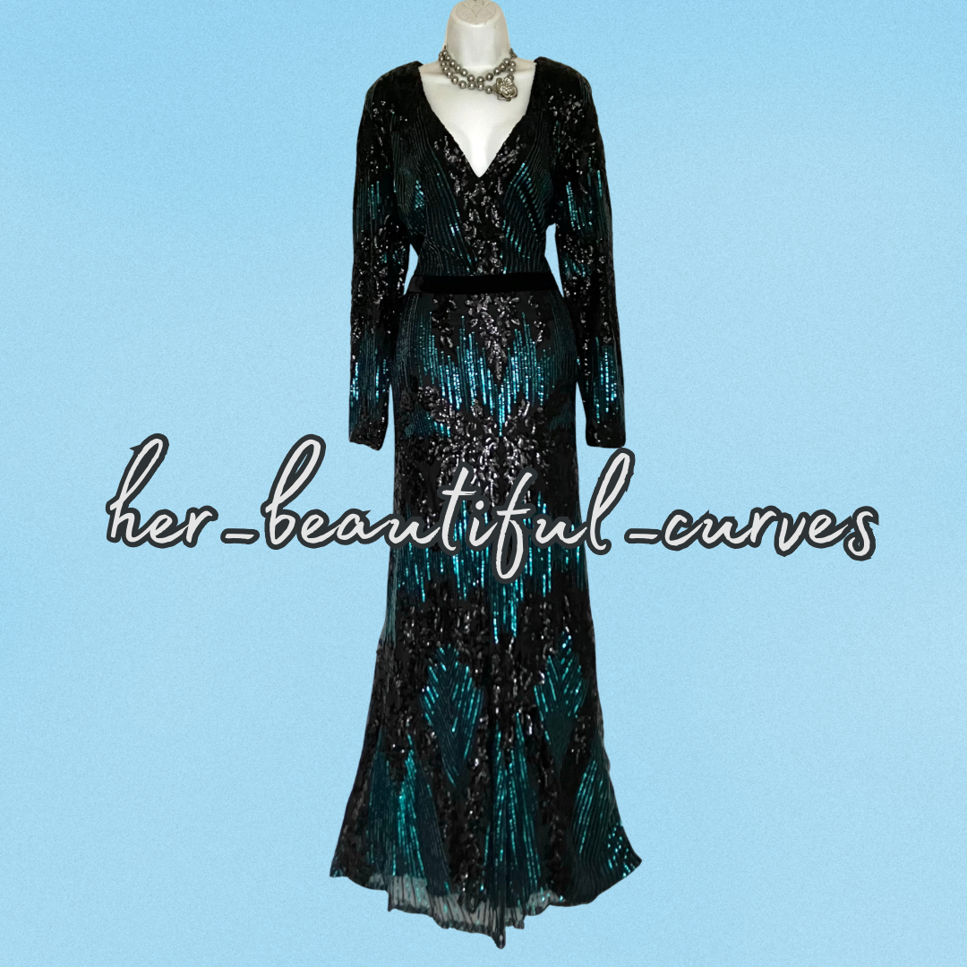 GODDIVA PLUS SEQUINNED MAXI EVENING OCCASION PARTY DRESS SIZE 22