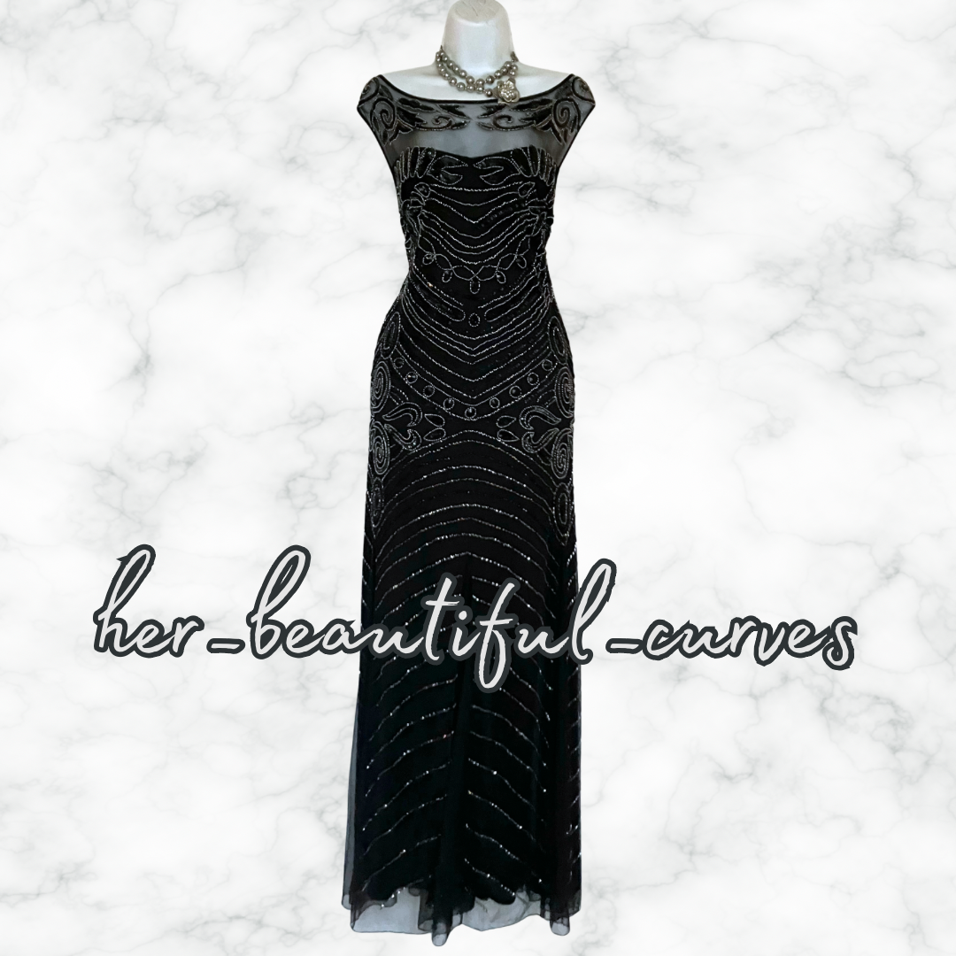 JOANNA HOPE SEQUINED BEADED MAXI EVENING PARTY DRESS SIZE 26