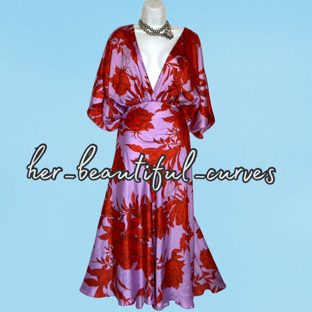 ASOS FLORAL PRINT WEDDING OCCASION PARTY DRESS SIZE 16
