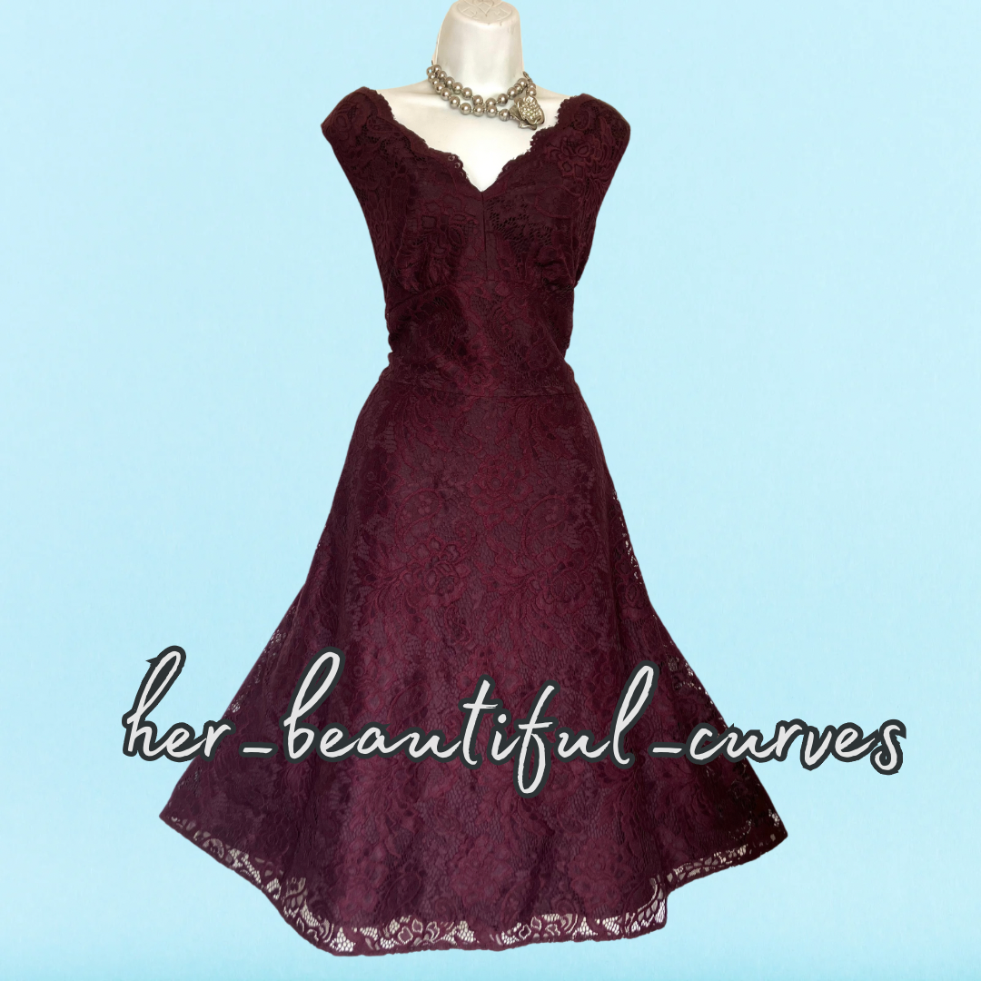 EXQUISITE JOLIE MOI APPLIQUÉ BLOOMS 50's STYLE FLARED PARTY DRESS SIZE 20