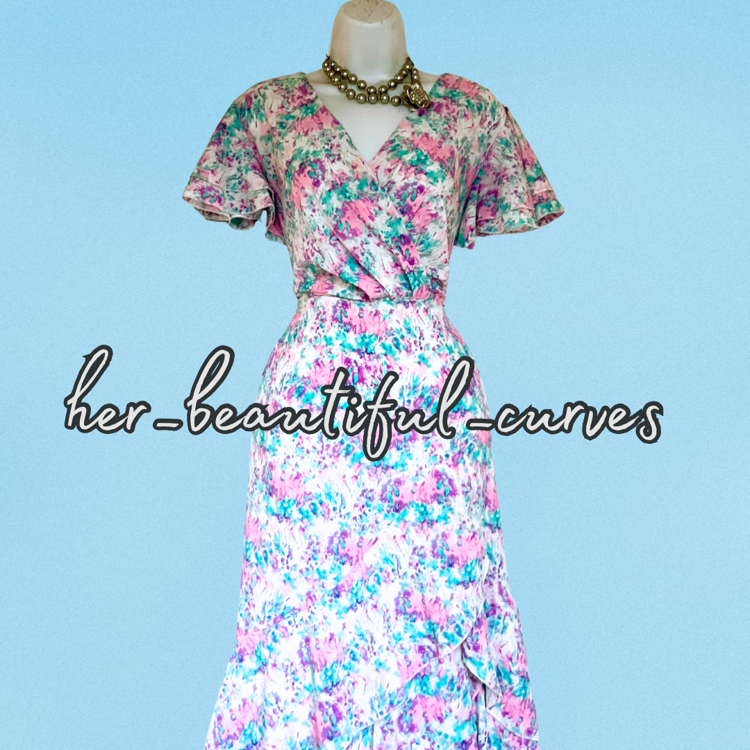 QUIZ DITSY PRINT WEDDING OCCASION PARTY DRESS SIZE 16