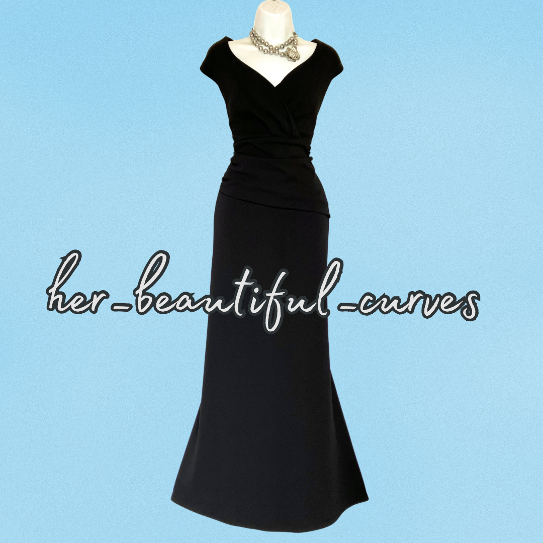 QUIZ BLACK MAXI OCCASION JERSEY EVENING PARTY DRESS SIZE 22