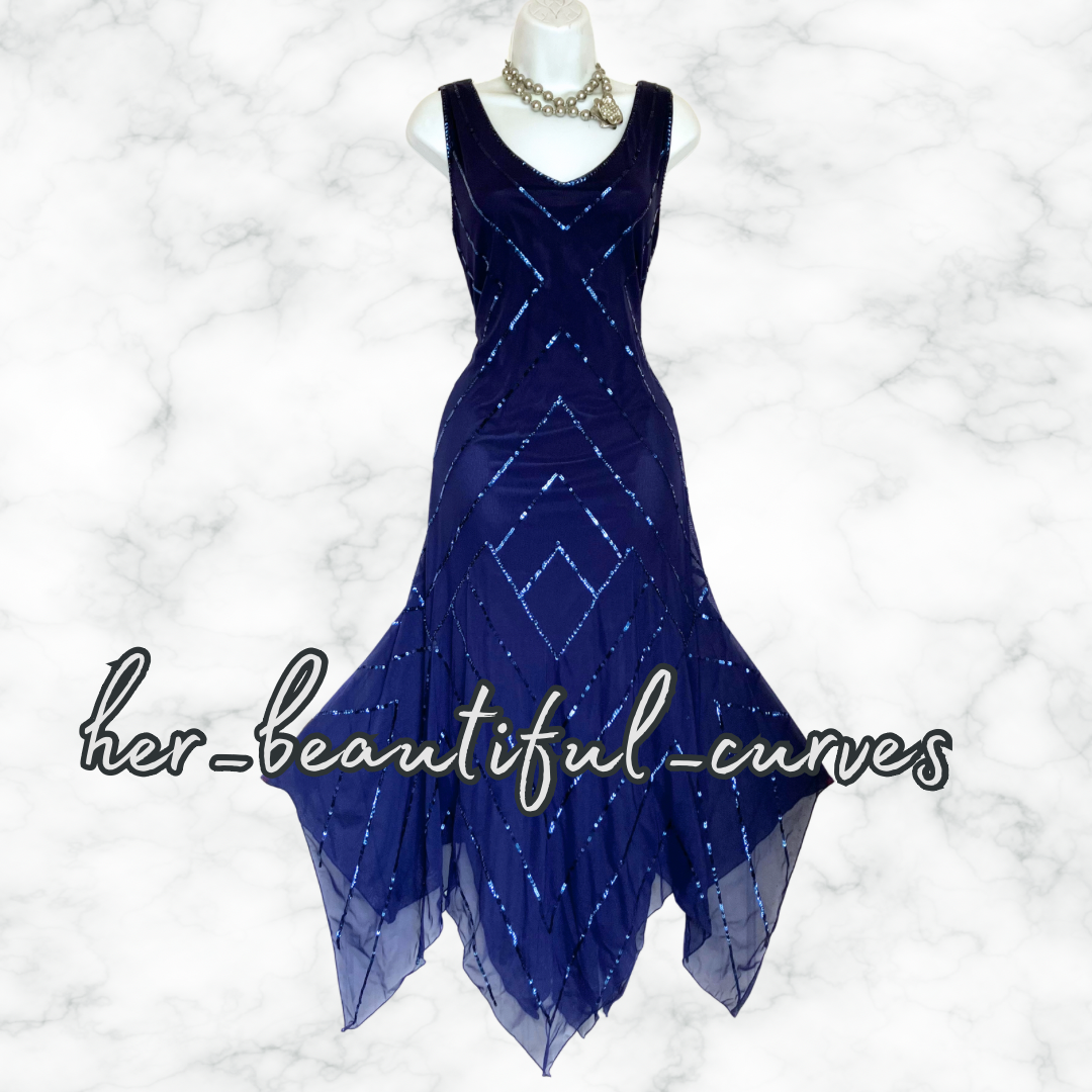 JACQUES VERT SHIMMERY SEQUINS OCCASION PARTY DRESS SIZE 16