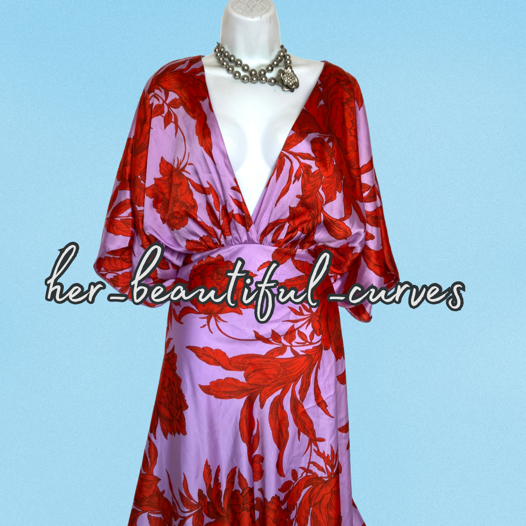 ASOS FLORAL PRINT WEDDING OCCASION PARTY DRESS SIZE 16