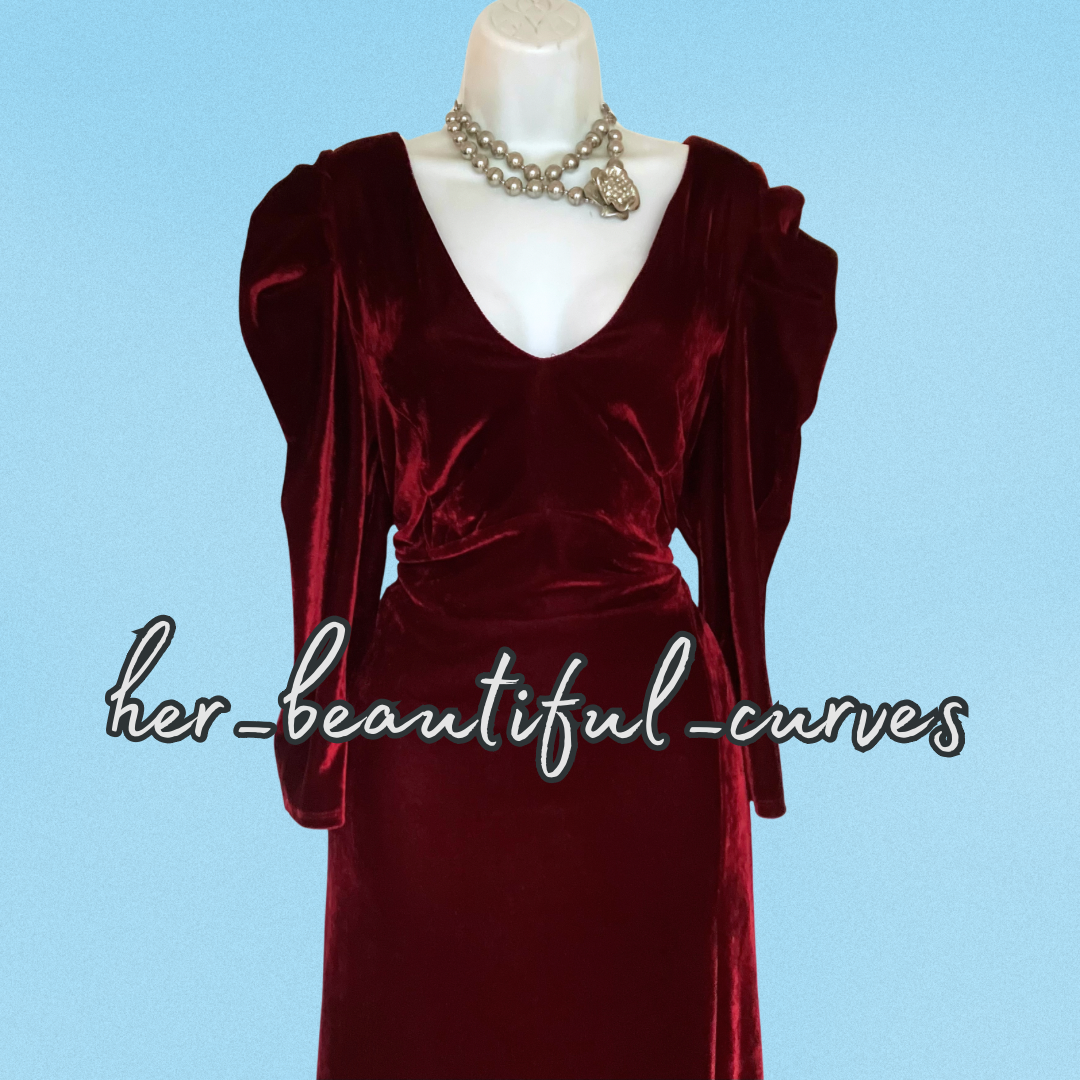 MONSOON RICH VELVET PUFF SLEEVE MAXI EVENING PARTY DRESS SIZE 18