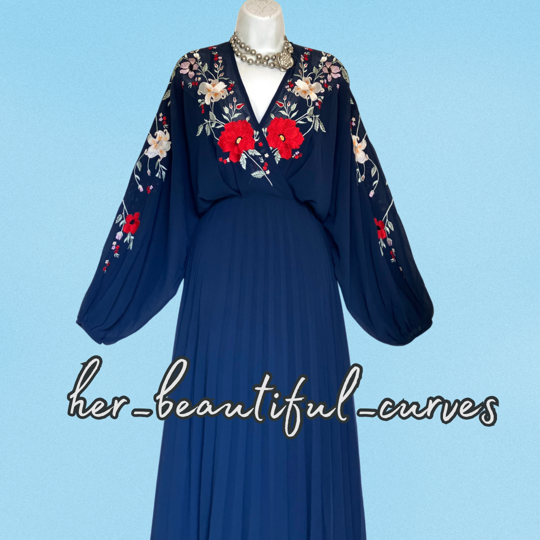 ASOS EMBROIDERED FLORAL PLEATED WEDDING OCCASION PARTY DRESS SIZE 14