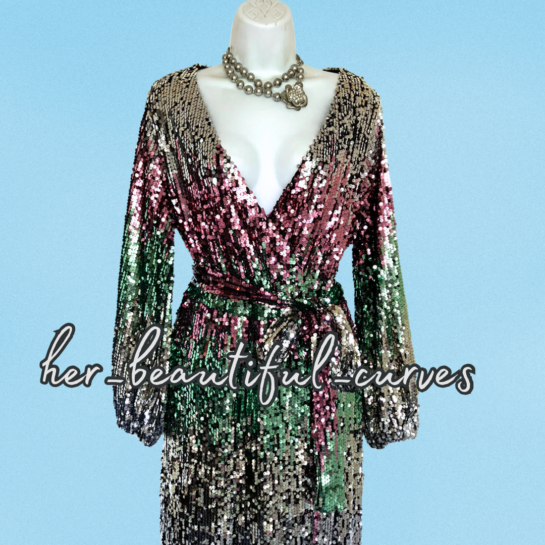 YOURS LONDON SHIMMERING SEQUINS COCKTAIL PARTY DRESS SIZE 20