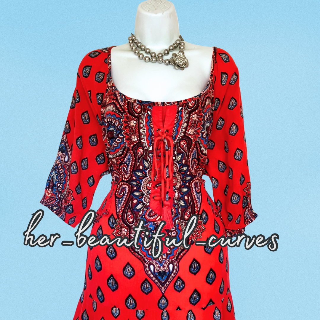 JOE BROWNS BOHO PAISLEY FLORAL PRINT OCCASION WEDDING PARTY DRESS SIZE 24