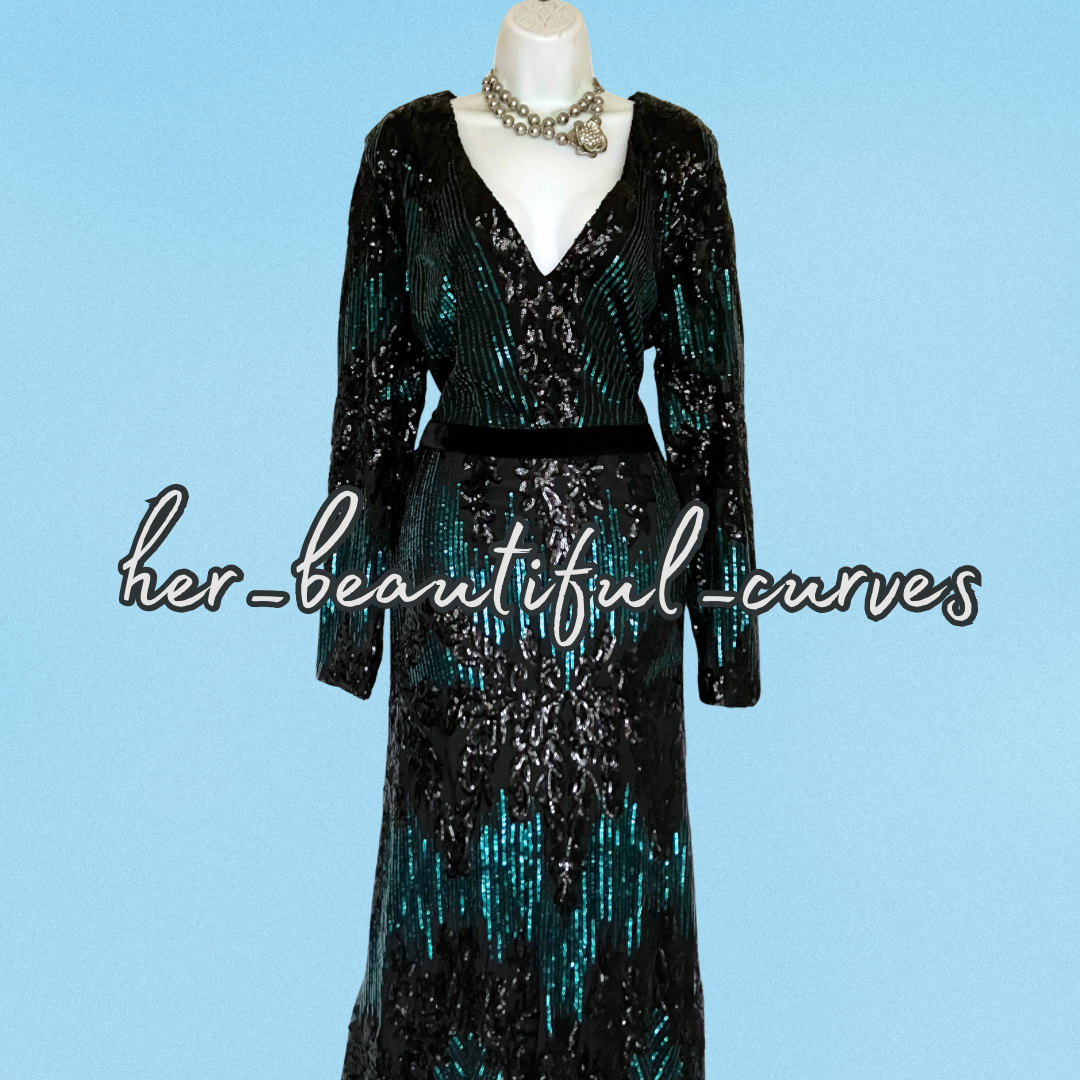 GODDIVA PLUS SEQUINNED MAXI EVENING OCCASION PARTY DRESS SIZE 22